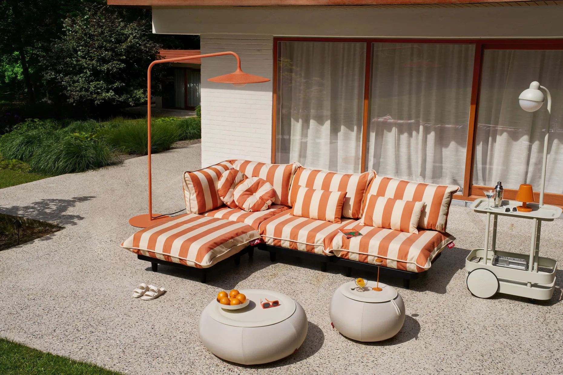 Archigrande Lampe sur pied d’extérieur, rouge, 180x84x233 cm