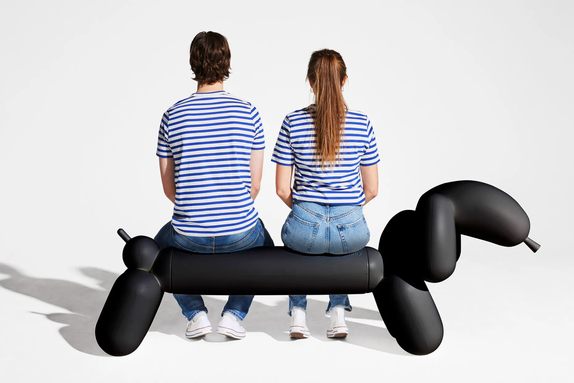 Attackle! Petit banc de jardin, black, 195x55x77.5 cm
