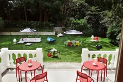 Attackle! Petit banc de jardin, bleu, 195x55x77.5 cm