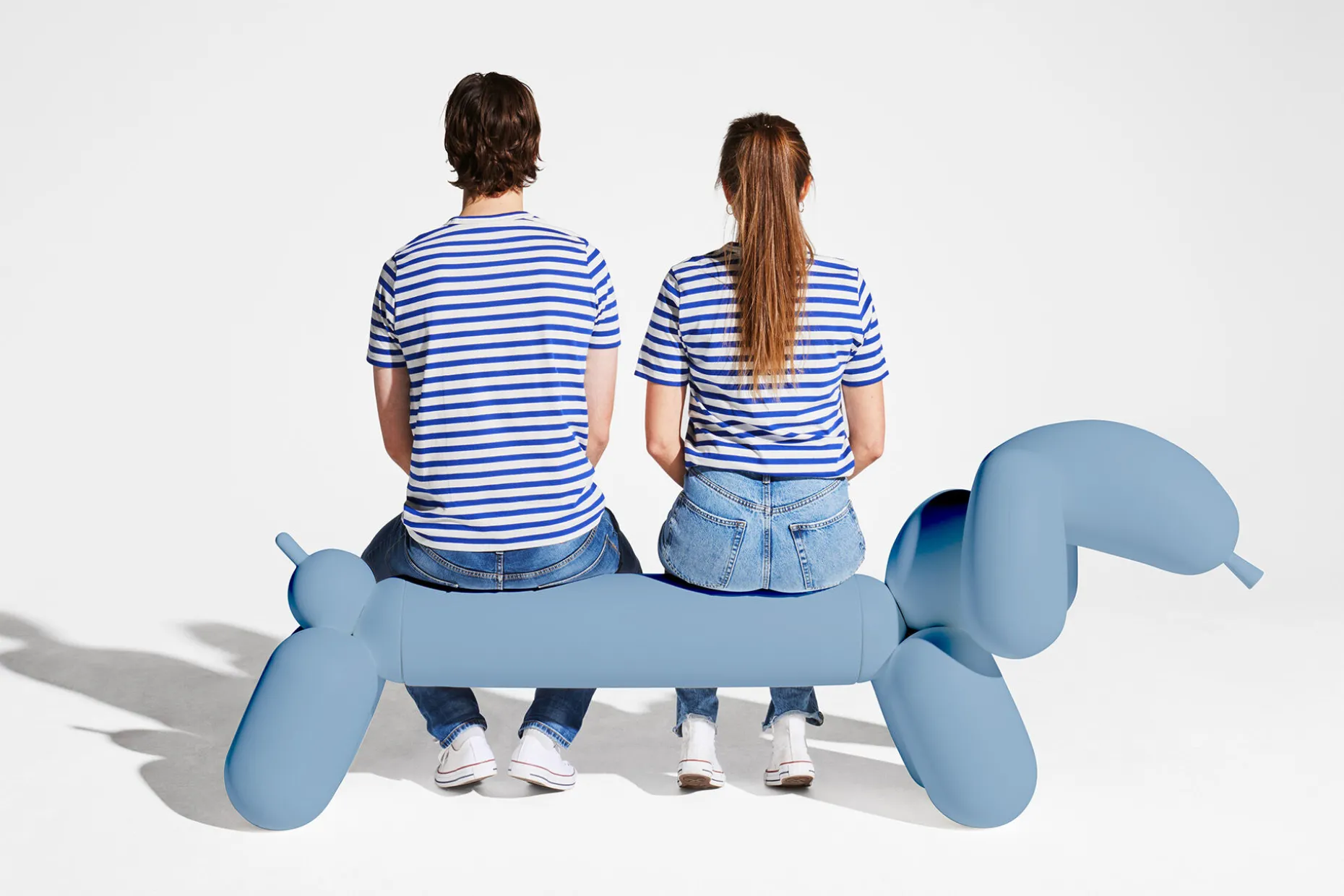 Attackle! Petit banc de jardin, bleu, 195x55x77.5 cm