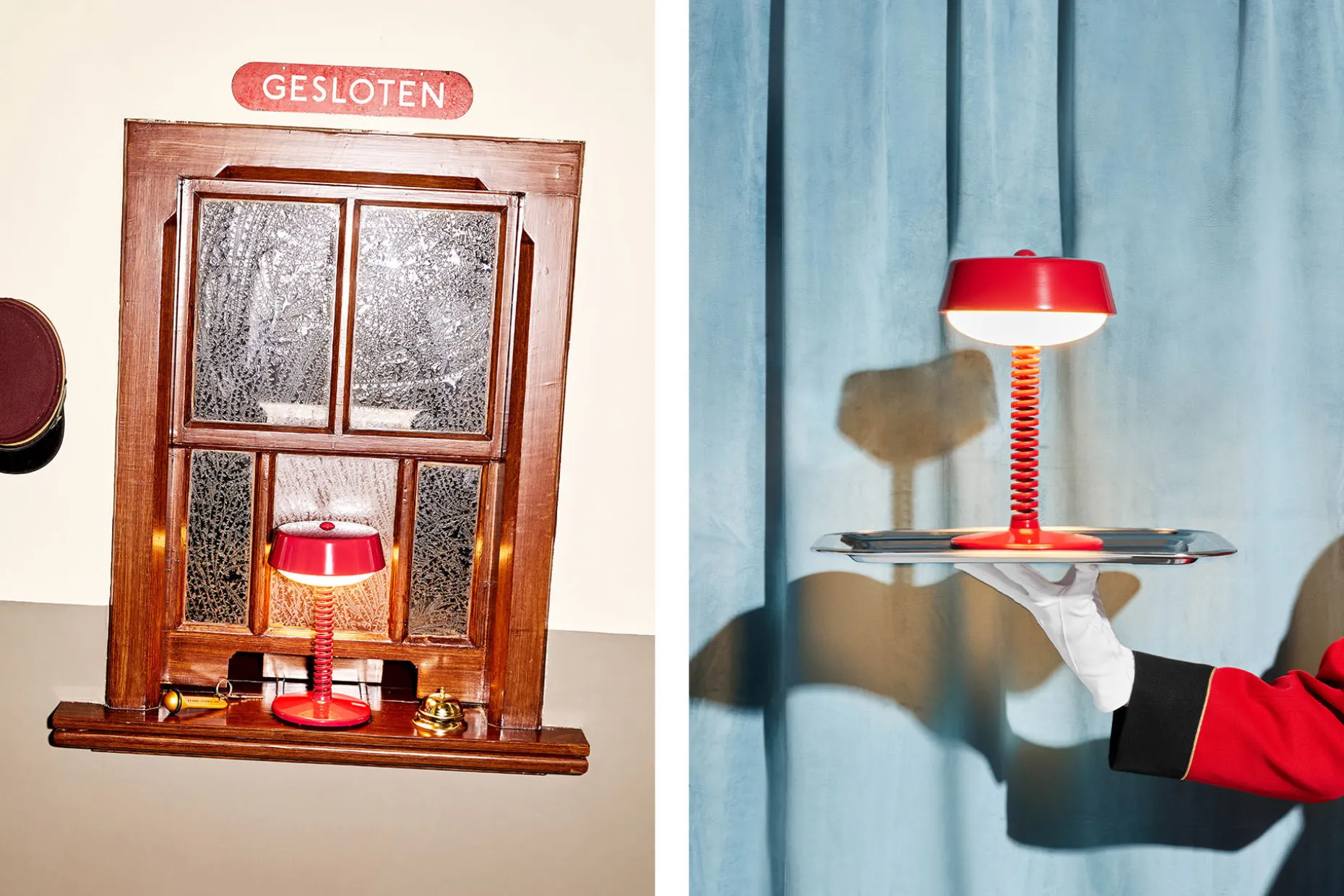 Bellboy Lampe de table sans fil, rouge, 18x18x30 cm