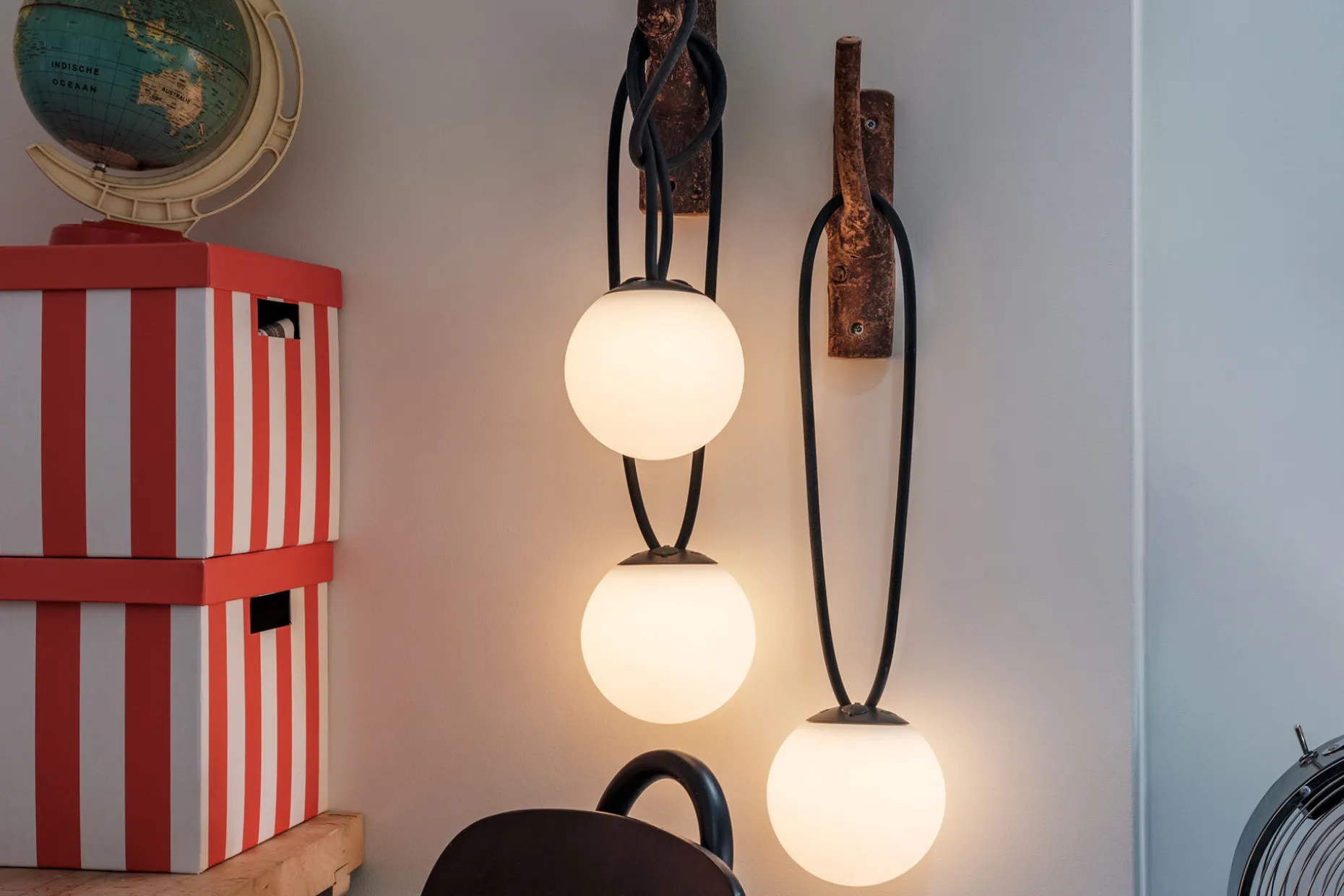 Bolleke Mini set (3 pcs) Petites lampes rechargeables, marron, 12x12 cm
