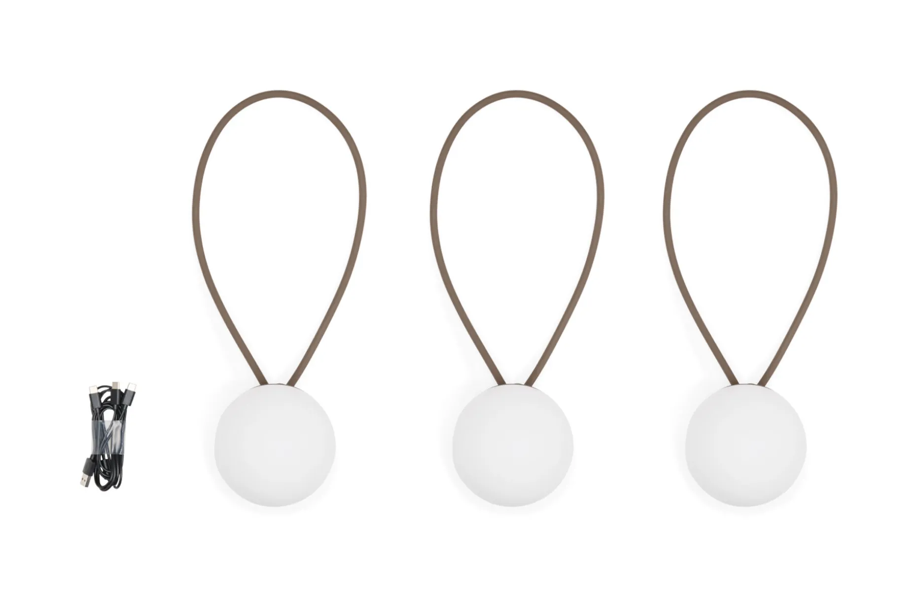 Bolleke Mini set (3 pcs) Petites lampes rechargeables, marron, 12x12 cm