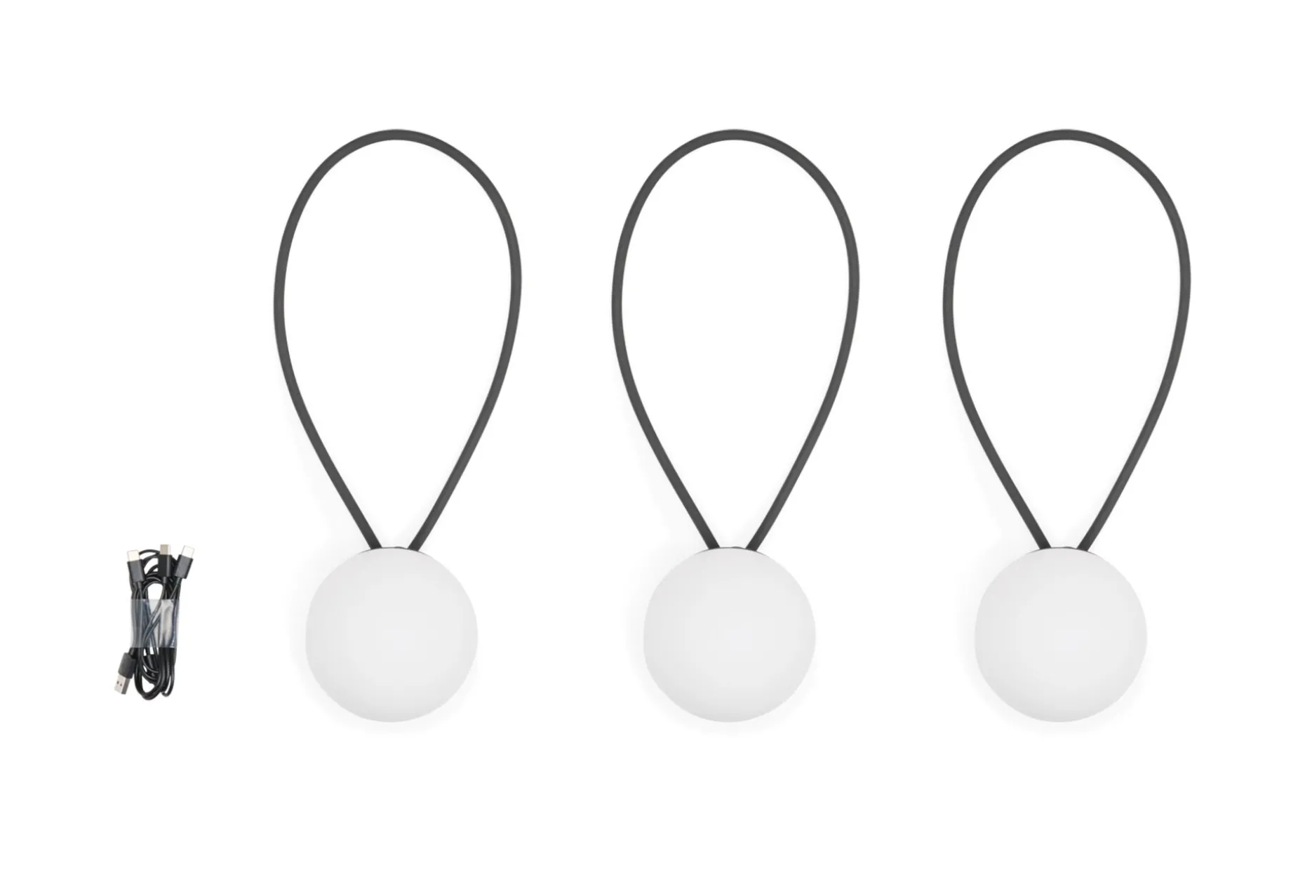 Bolleke Mini set (3 pcs) Petites lampes rechargeables, black, 12x12 cm