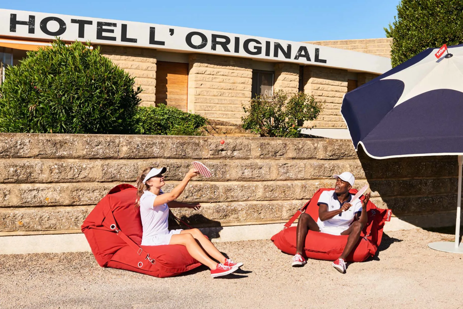 Buggle-Up Outdoor Pouf extérieur, rouge, 132x185 cm