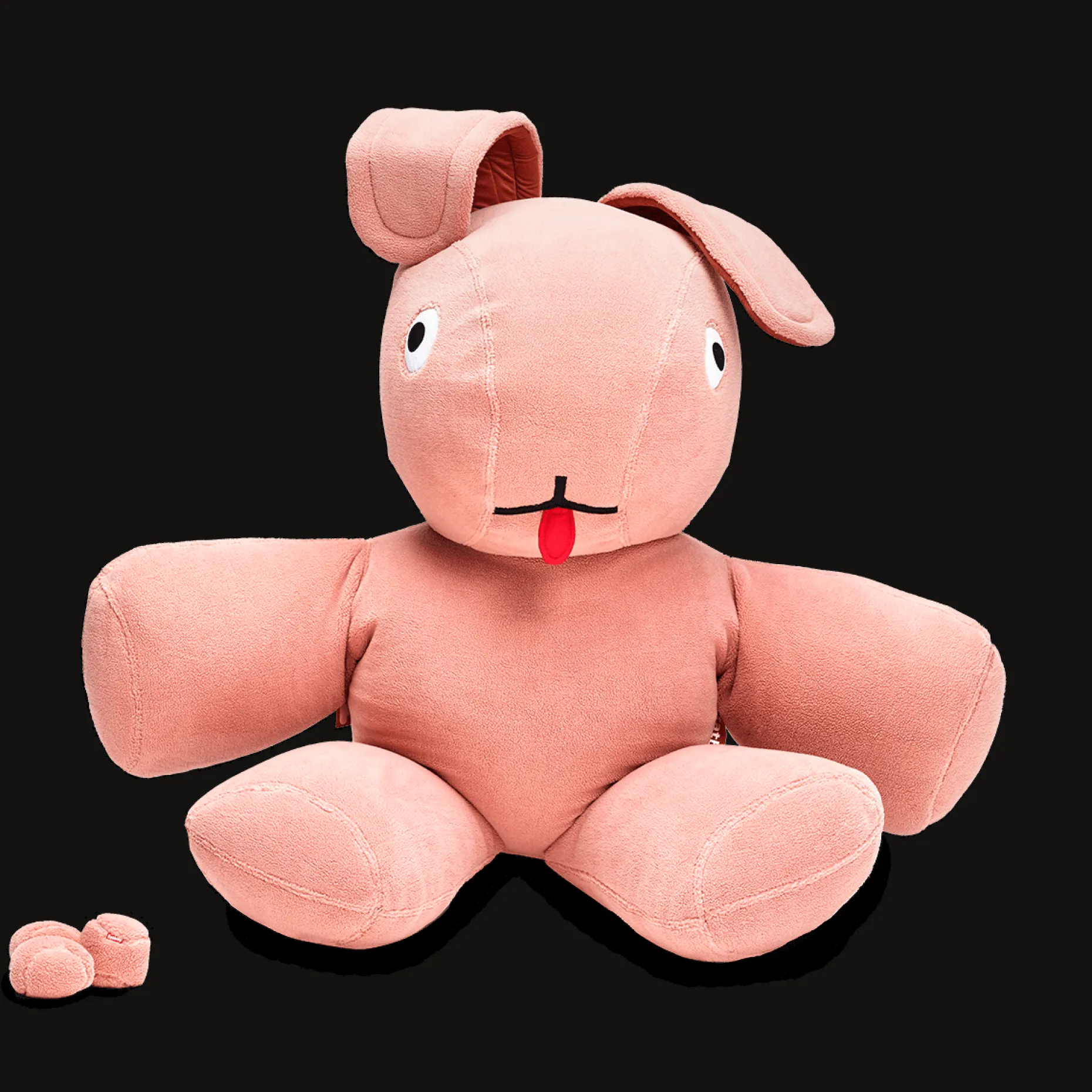 Co9 XS Teddy Lapin en peluche, rose, 180x150x50 cm