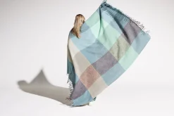 Colour Blend Blanket Couverture en laine, bleu, 130x185 cm