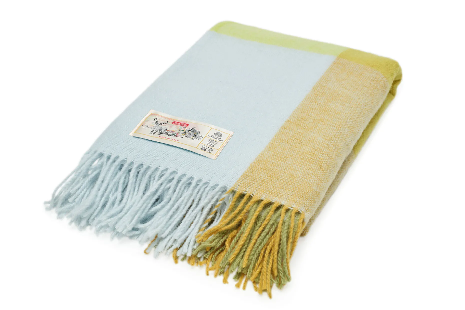 Colour Blend Blanket Couverture en laine, jaune, 130x185 cm