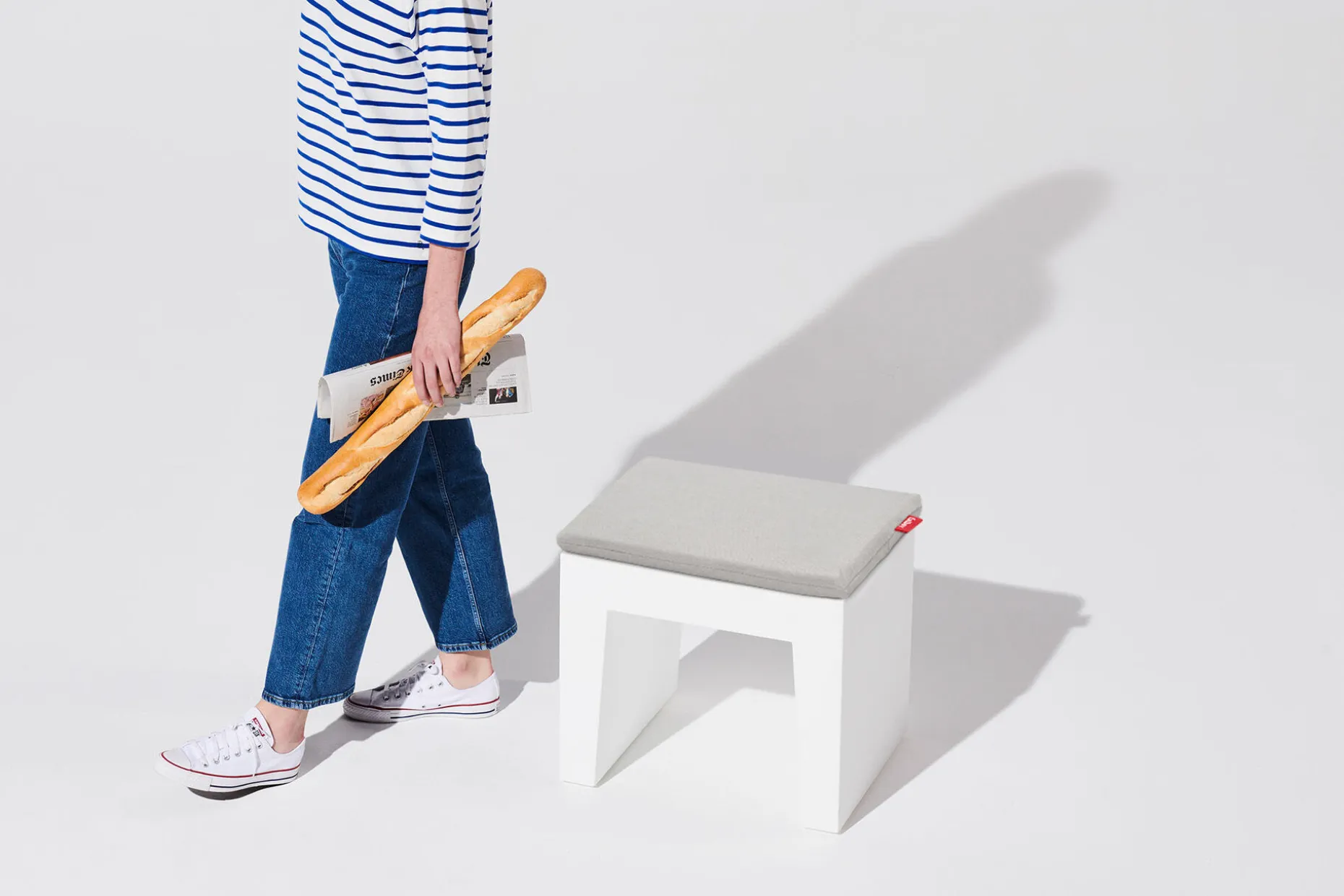 Concrete Seat Pillow Coussin d’extérieur, gris, 49x39x3 cm