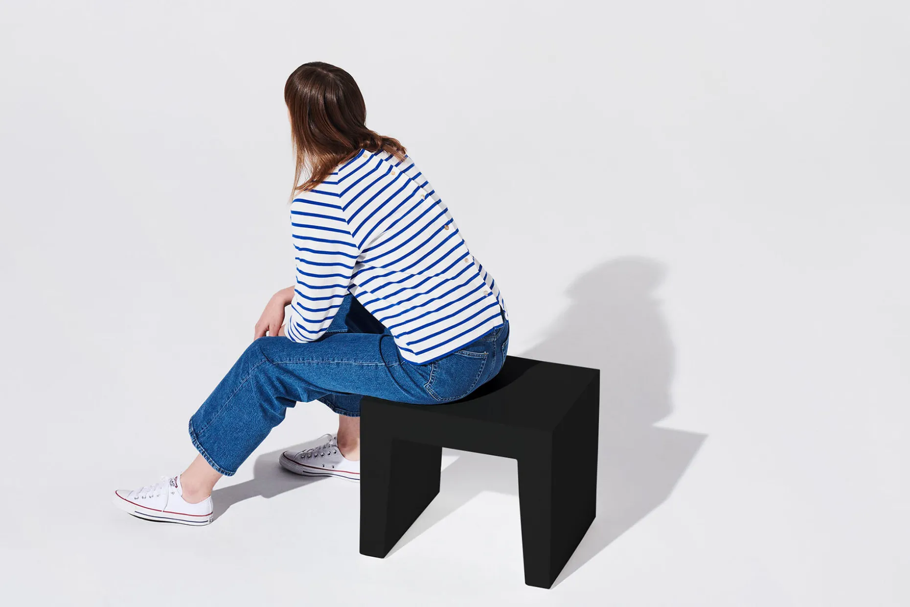 Concrete Seat Tabouret d’extérieur, black, 40x50x43 cm