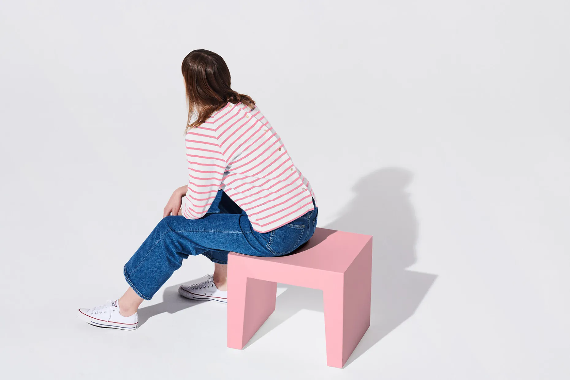 Concrete Seat Tabouret d’extérieur, rose, 40x50x43 cm