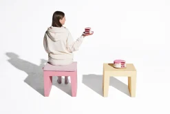 Concrete Seat Tabouret d’extérieur, rose, 40x50x43 cm