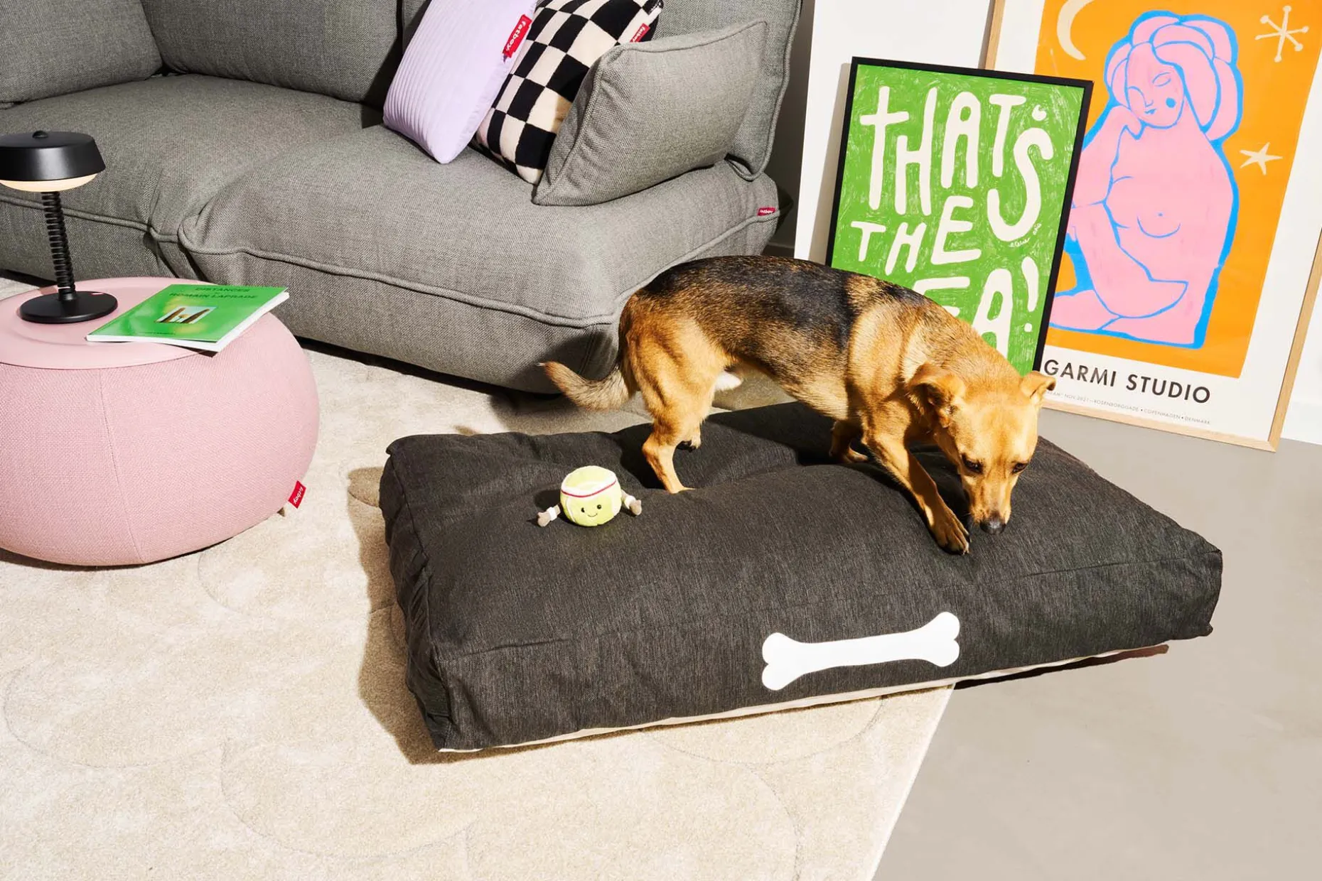 Doggielounge Olefin Large Grand coussin pour chien, gris, 120x75x14 cm