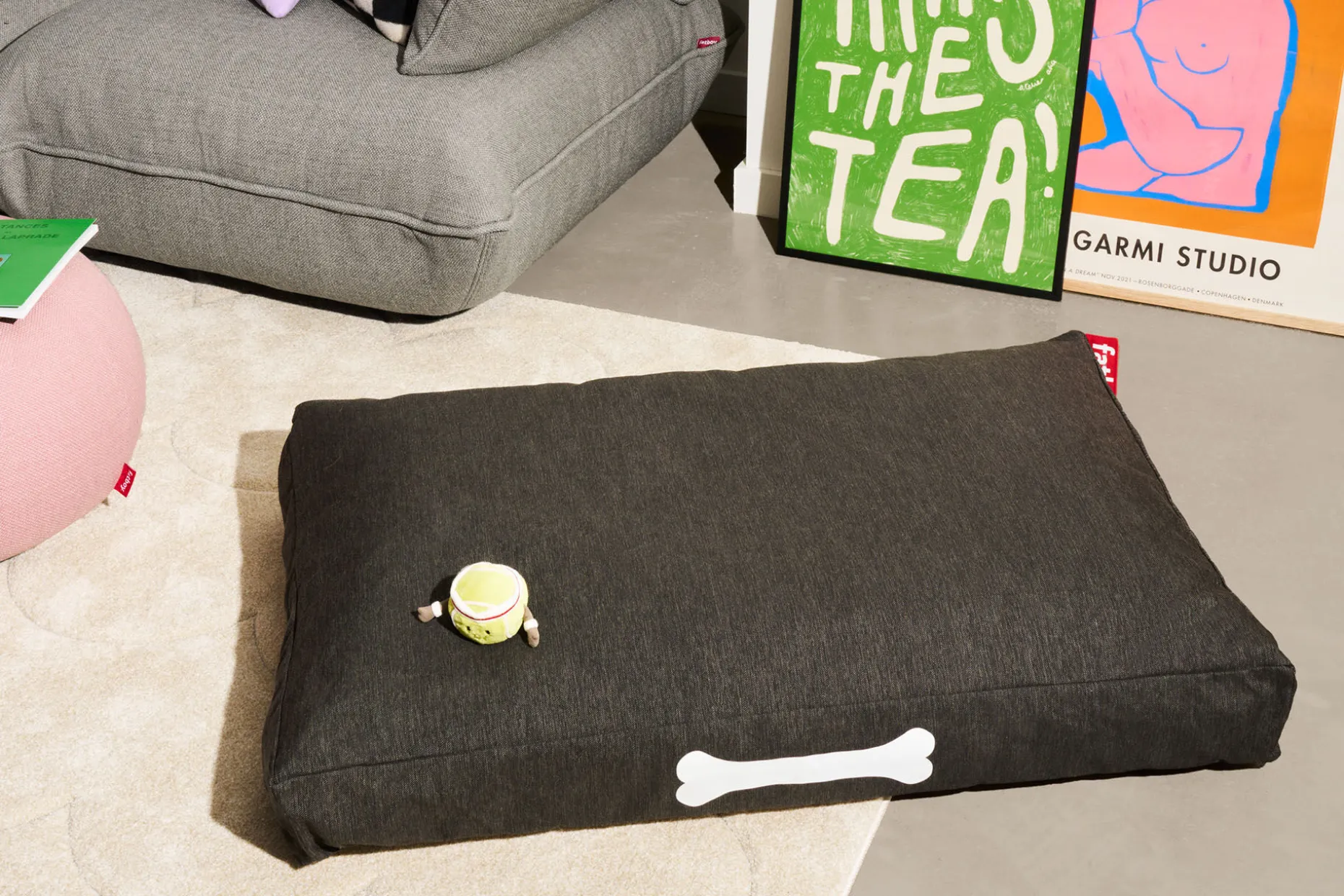 Doggielounge Olefin Large Grand coussin pour chien, gris, 120x75x14 cm