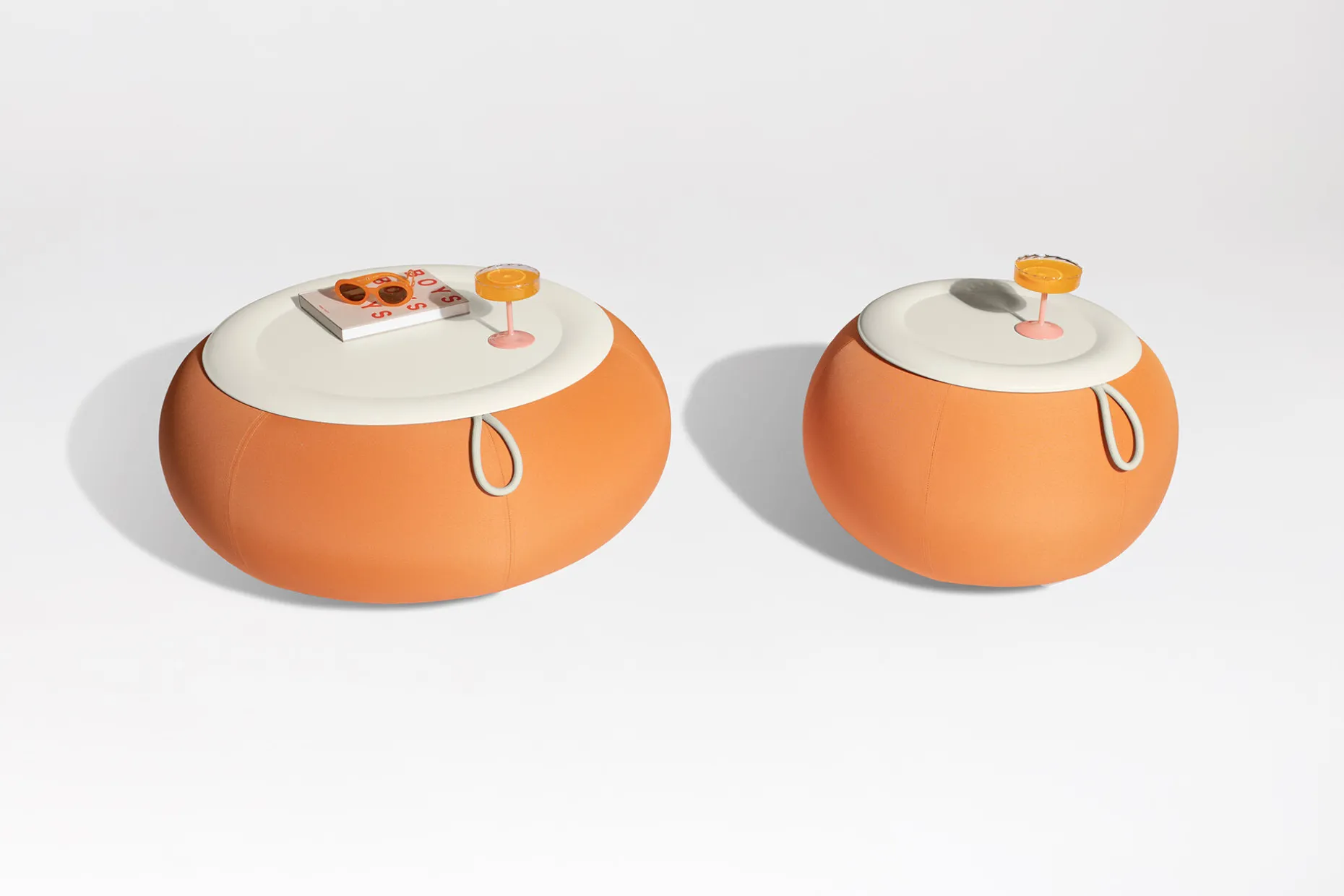 Dumpty Outdoor Tables basses d'extérieur, orange, 78x78x21 cm
