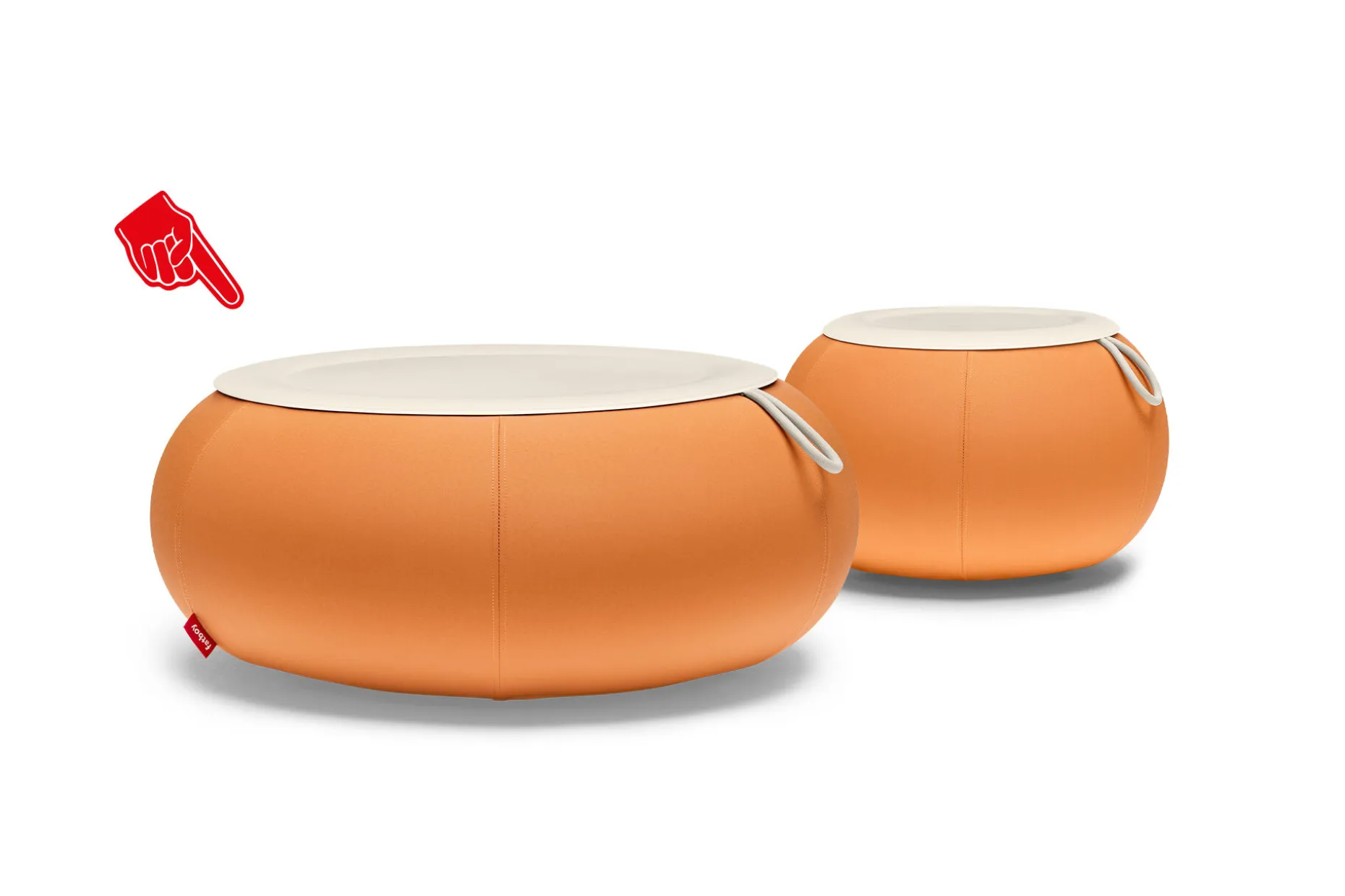 Dumpty Outdoor Tables basses d'extérieur, orange, 78x78x21 cm