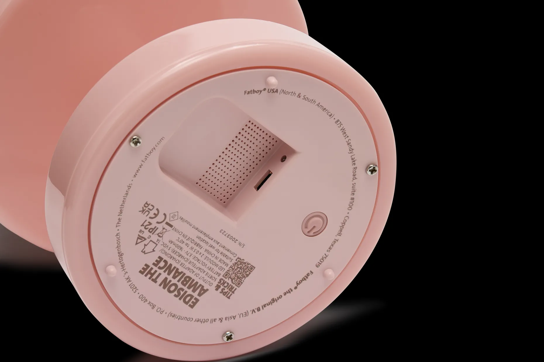Edison The Ambiance Lampe rechargeable, rose, 16.5x16.5x25.3 cm