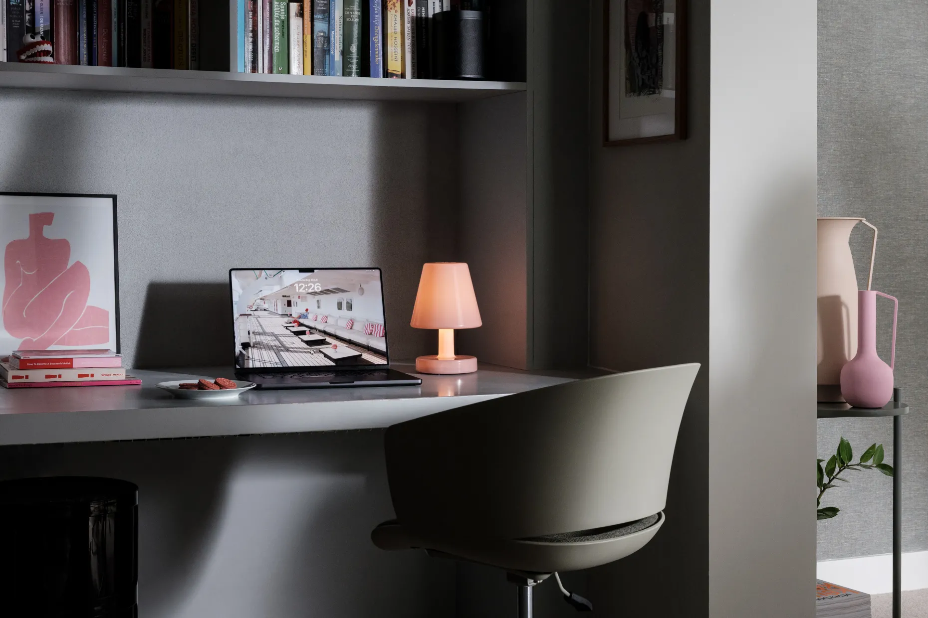 Edison The Ambiance Lampe rechargeable, rose, 16.5x16.5x25.3 cm