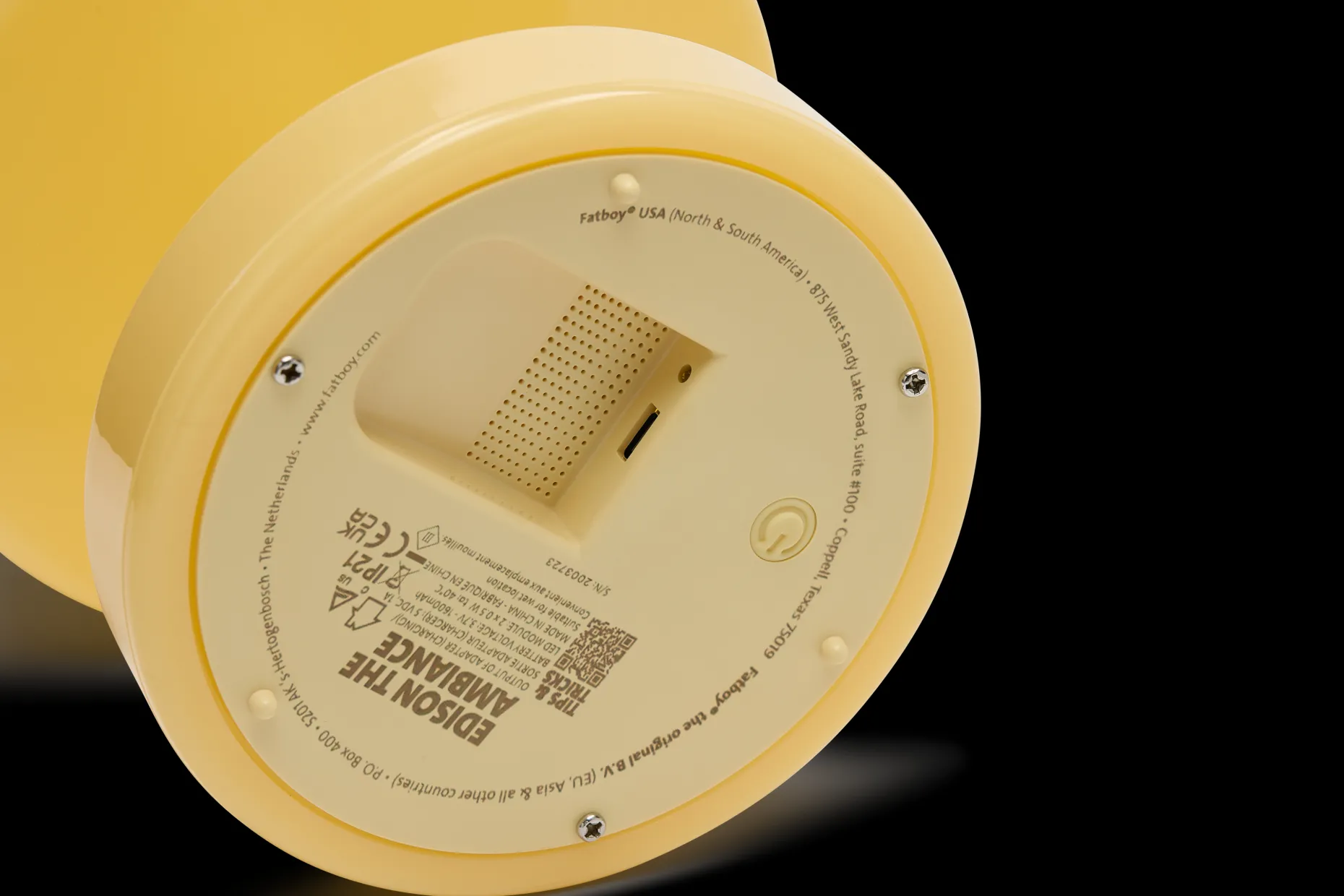 Edison The Ambiance Lampe rechargeable, jaune, 16.5x16.5x25.3 cm