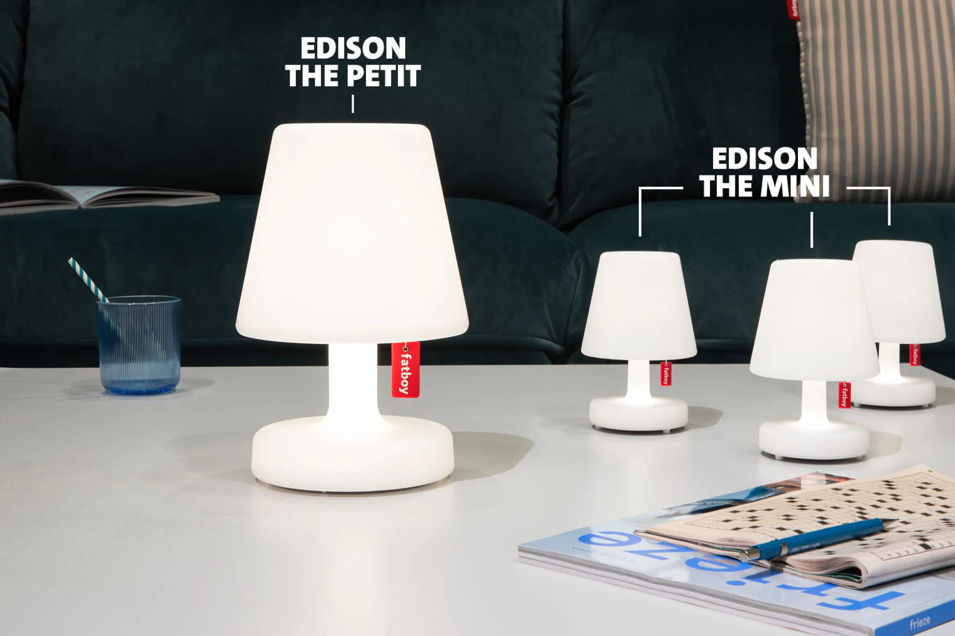 Edison the Mini Petites lampes de table rechargeables, 9.7x15 cm