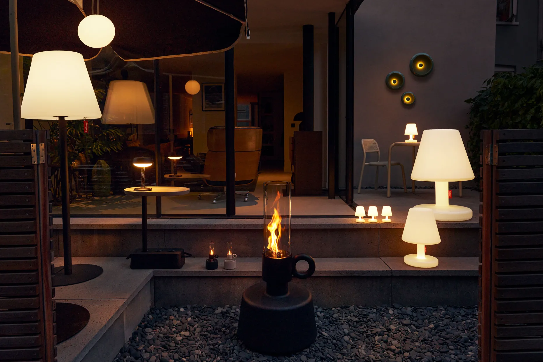 Flamtastique Lampe à huile pour l’extérieur, black, 58.5x115.5 cm