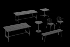 Fred's Bench Banc de jardin, black, 160x40x46.5 cm
