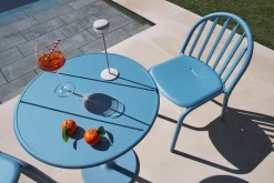 Fred's Bistreau Petite table de jardin ronde, bleu, 60x60x76 cm