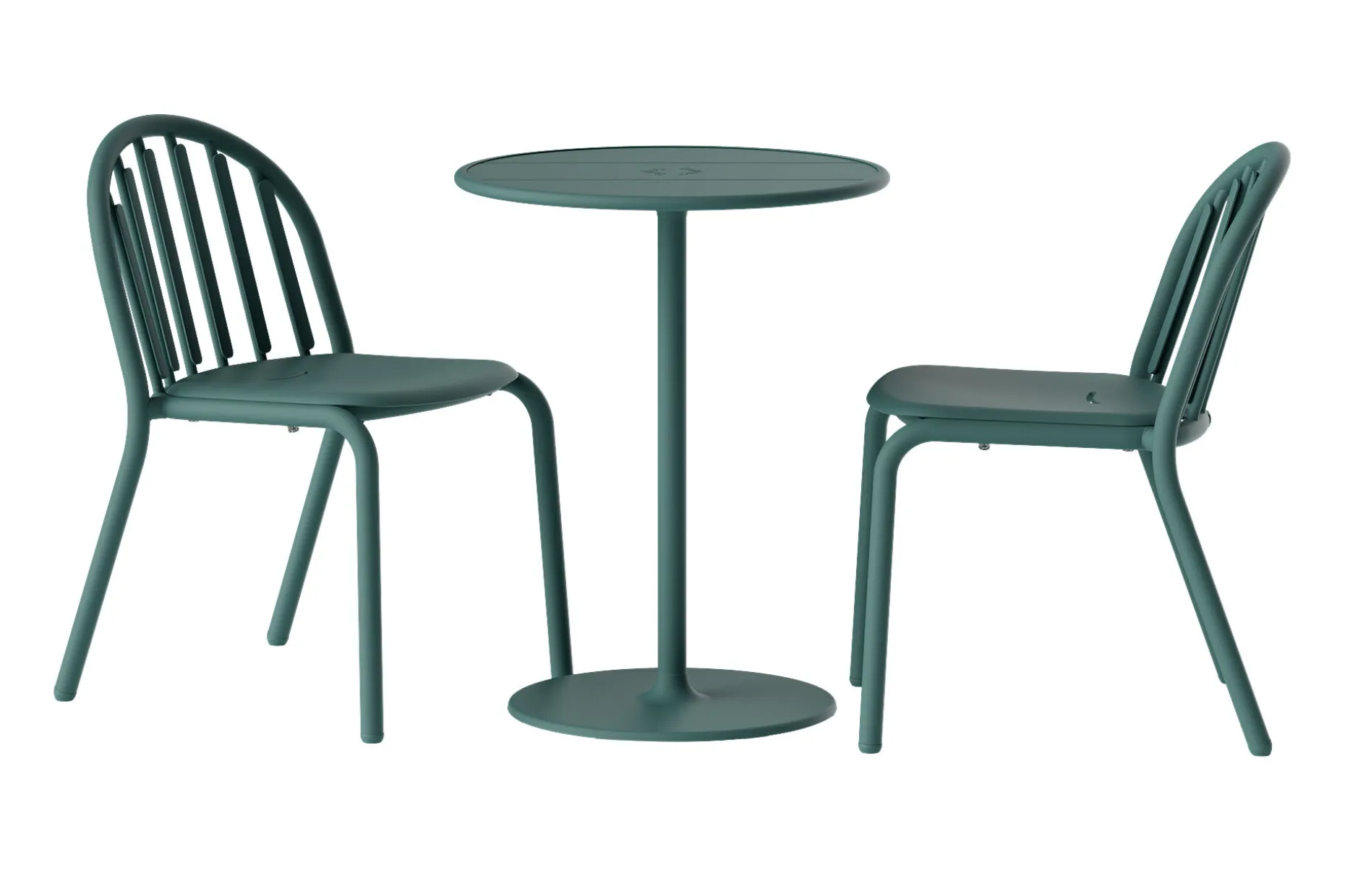 Fred's Bistreau Petite table de jardin ronde, vert, 60x60x76 cm