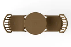 Fred's Bistreau Petite table de jardin ronde, marron, 60x60x76 cm