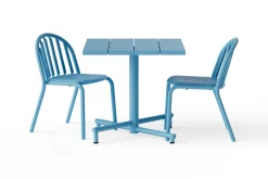 Fred's Square Bistreau Petite table de jardin carrée, bleu, 80x80x76 cm