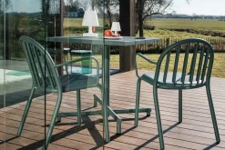 Fred's Square Bistreau Petite table de jardin carrée, vert, 80x80x76 cm