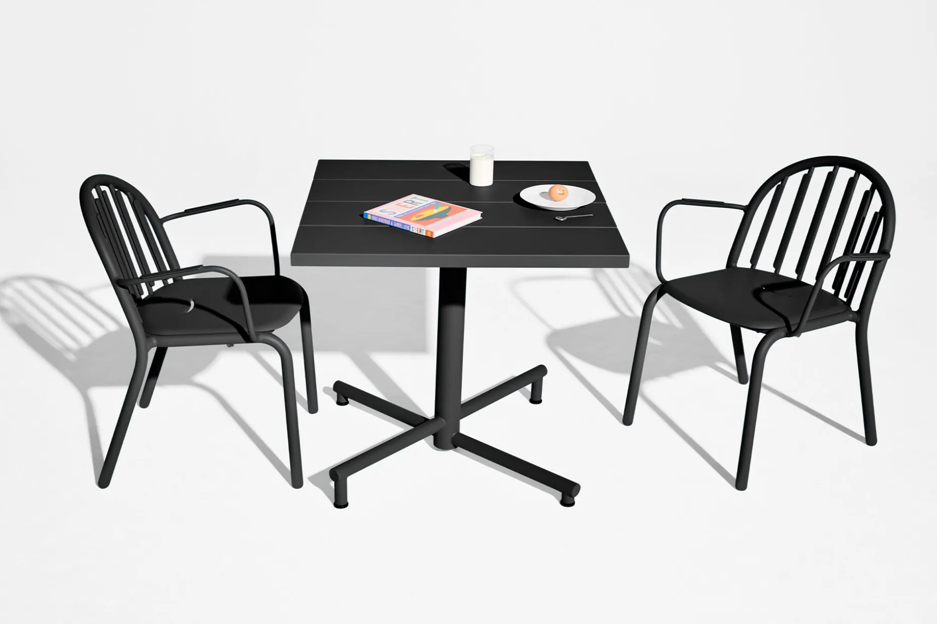 Fred's Square Bistreau Petite table de jardin carrée, black, 80x80x76 cm