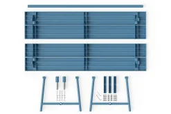 Fred's Table Table de jardin, bleu, 220x100x76 cm