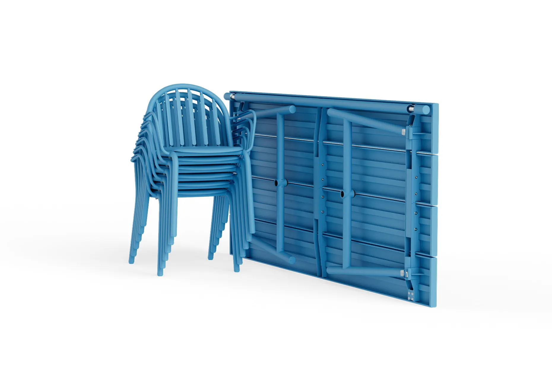 Fred's Table Table de jardin, bleu, 220x100x76 cm