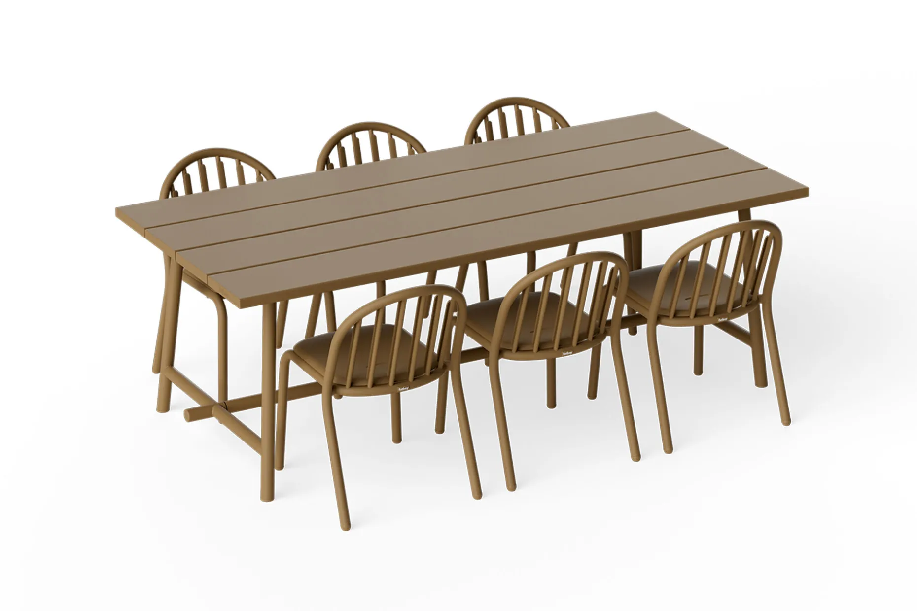 Fred's Table Table de jardin, marron, 220x100x76 cm