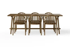 Fred's Table Table de jardin, marron, 220x100x76 cm