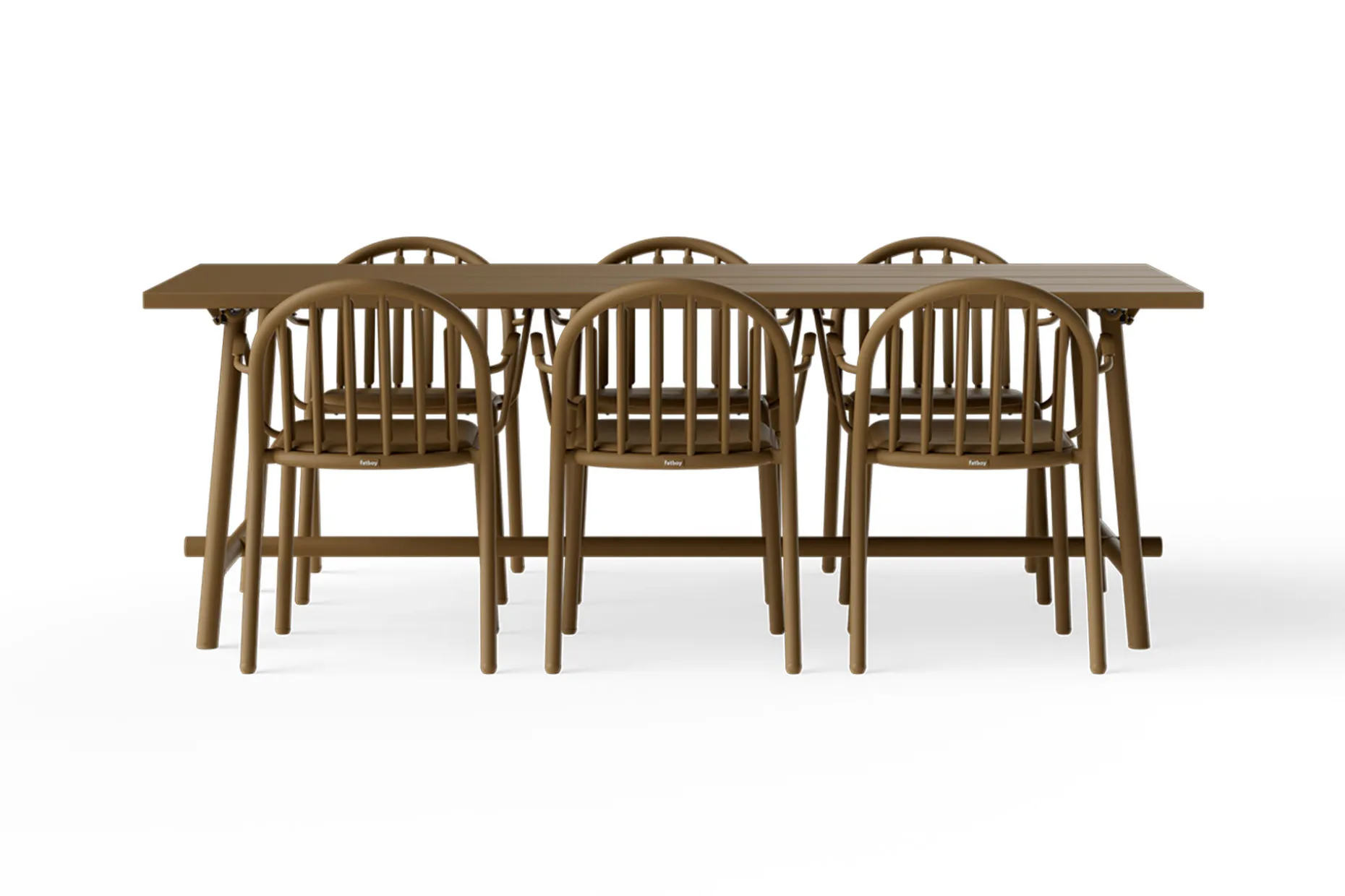 Fred's Table Table de jardin, marron, 220x100x76 cm