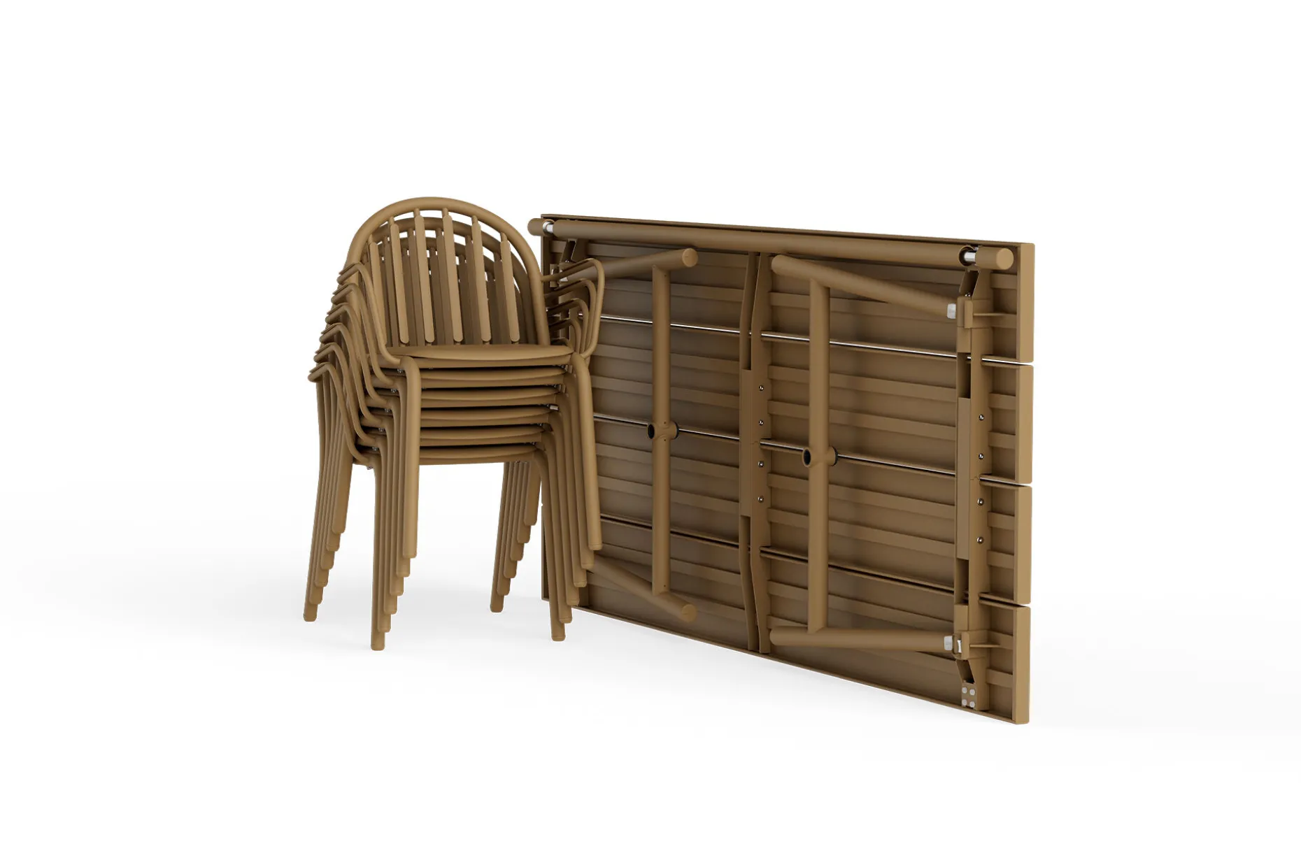 Fred's Table Table de jardin, marron, 220x100x76 cm