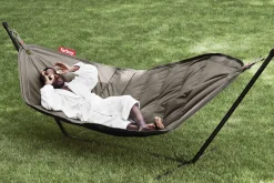 Headdemock Taupe Hamac avec support, 270x138x110 cm