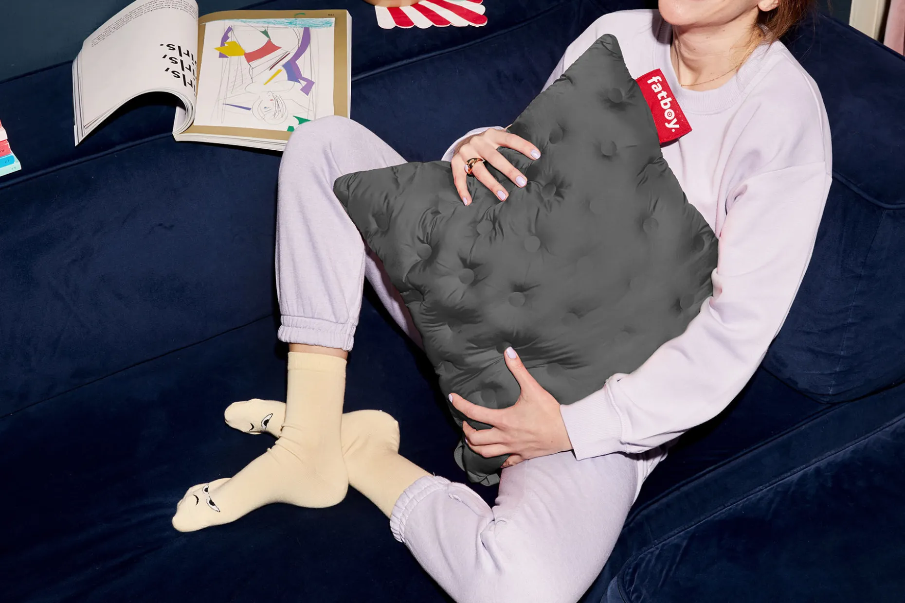 Hotspot Pillow Quadro Coussin chauffant, gris, 45x45x17.5 cm
