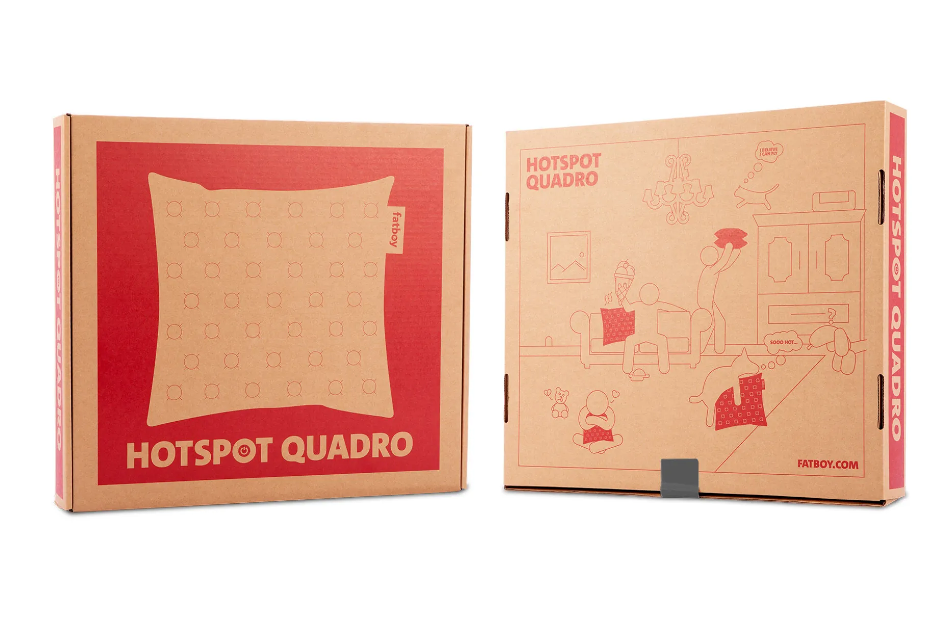Hotspot Pillow Quadro Coussin chauffant, gris, 45x45x17.5 cm