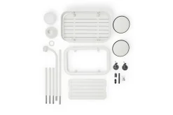 Jolly Trolley Table de bar mobile, blanc, 78x55x200 cm