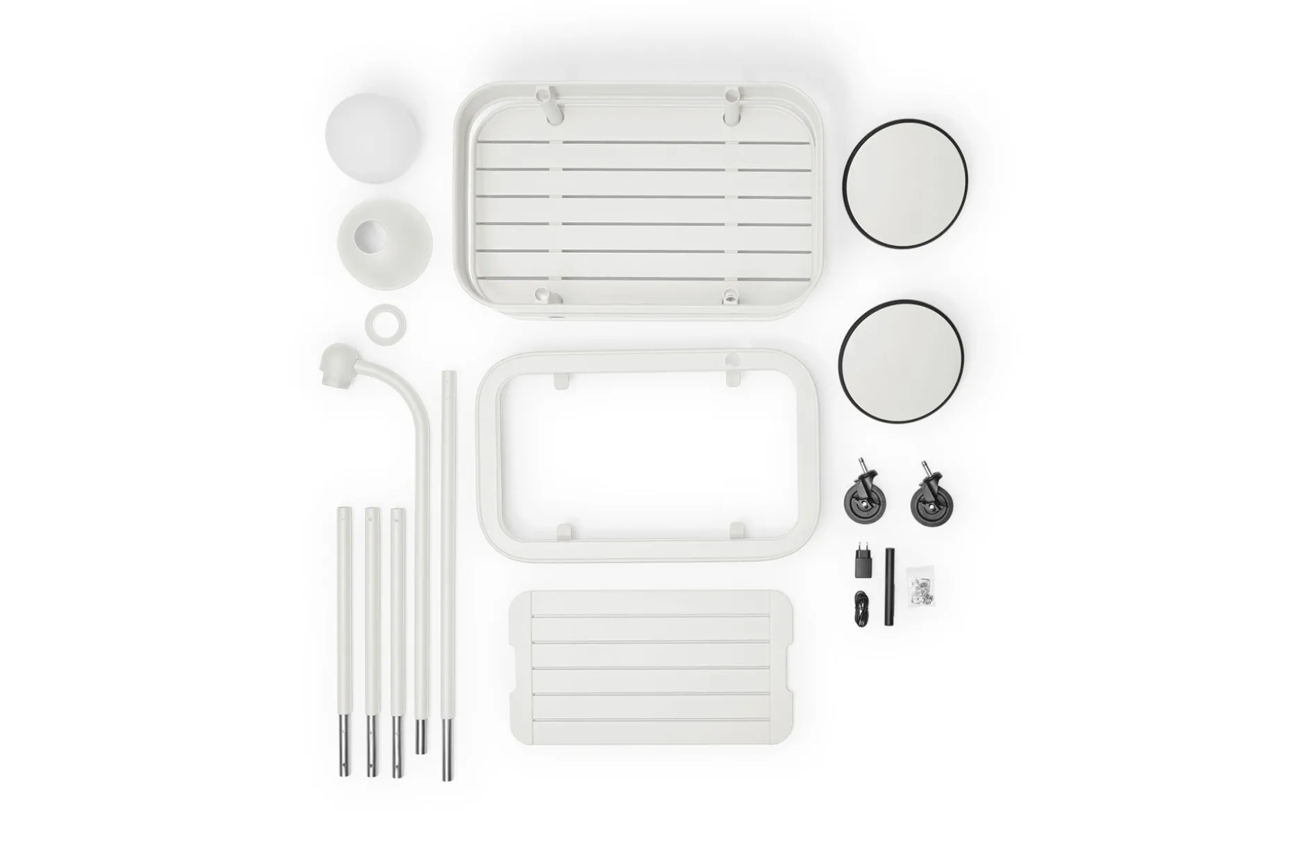 Jolly Trolley Table de bar mobile, blanc, 78x55x200 cm