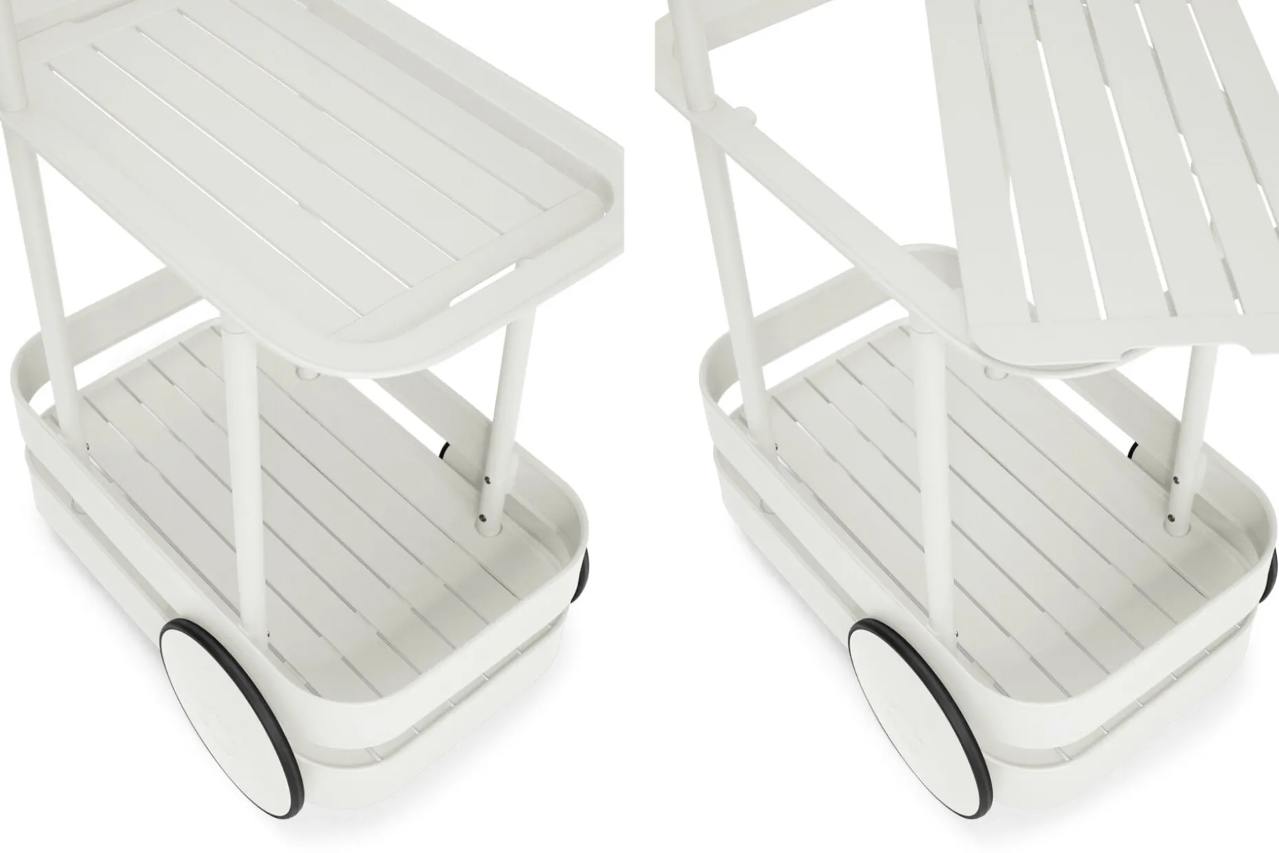Jolly Trolley Table de bar mobile, blanc, 78x55x200 cm