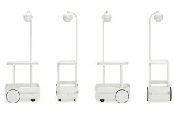 Jolly Trolley Table de bar mobile, blanc, 78x55x200 cm