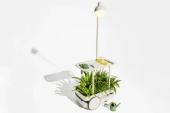 Jolly Trolley Table de bar mobile, blanc, 78x55x200 cm