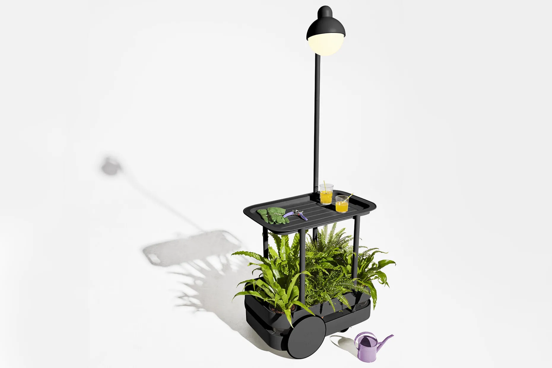 Jolly Trolley Table de bar mobile, black, 78x55x200 cm