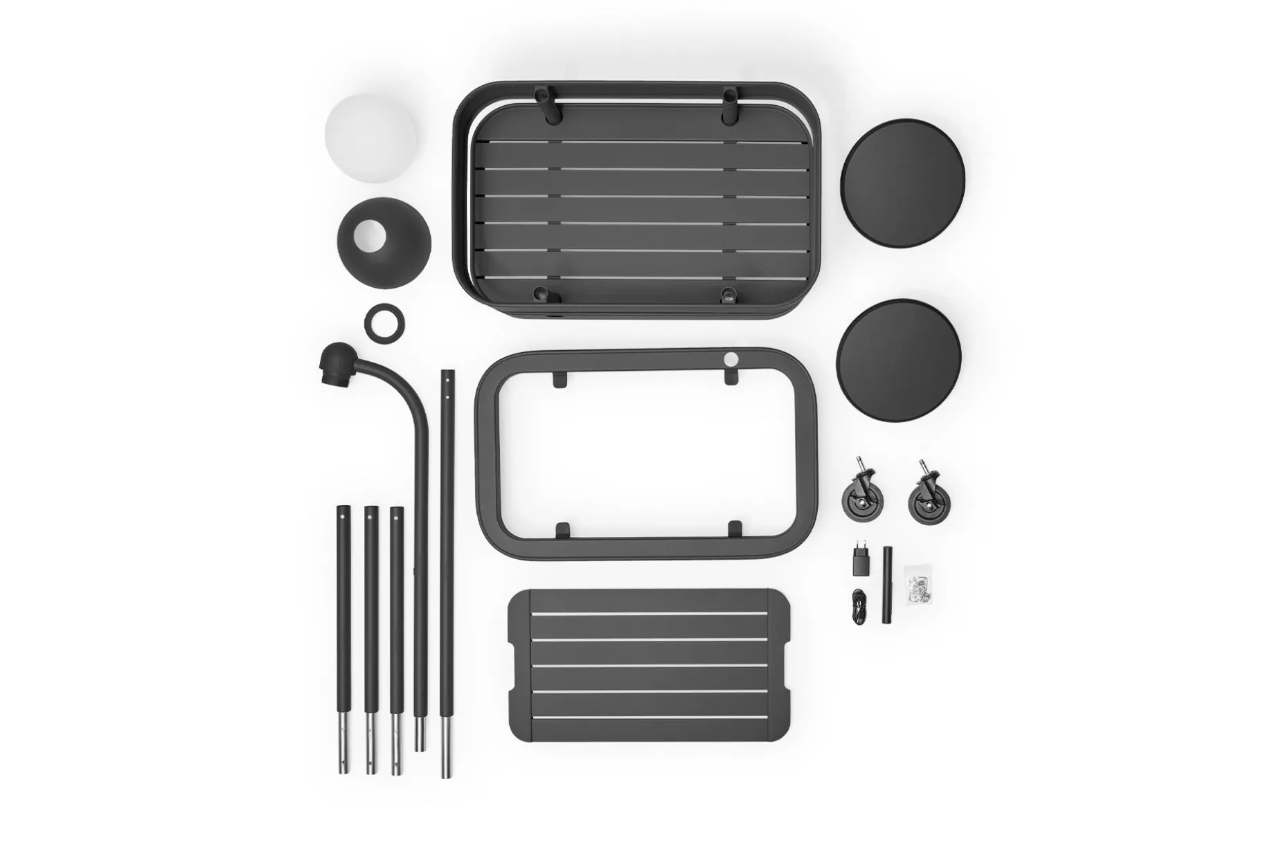 Jolly Trolley Table de bar mobile, black, 78x55x200 cm