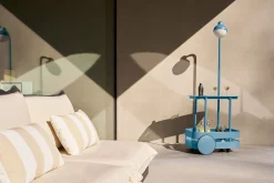 Jolly Trolley Table de bar mobile, bleu, 78x55x200 cm
