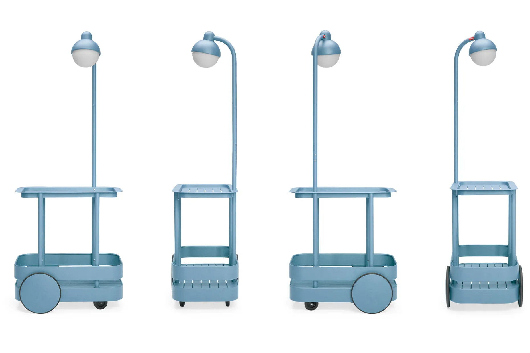 Jolly Trolley Table de bar mobile, bleu, 78x55x200 cm
